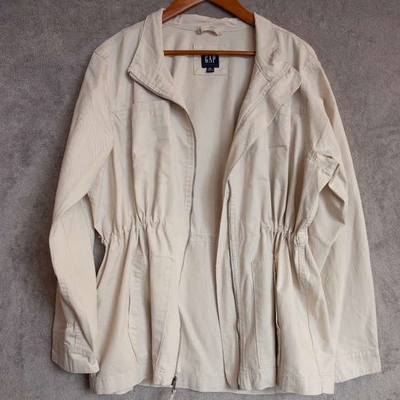 XXL Gap Ivory Comfortable & Stylish Cargo Jacket Lightweight Versatile Warm - Picture 2 of 10